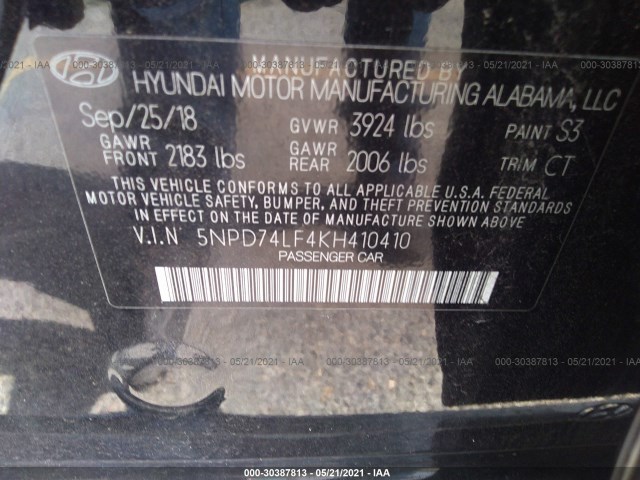 Photo 8 VIN: 5NPD74LF4KH410410 - HYUNDAI ELANTRA 