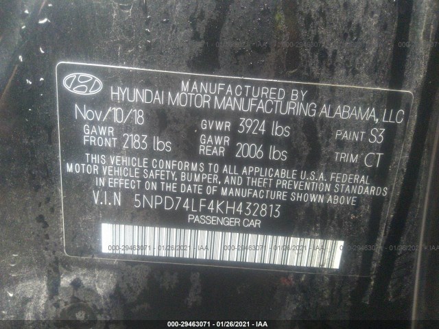 Photo 8 VIN: 5NPD74LF4KH432813 - HYUNDAI ELANTRA 