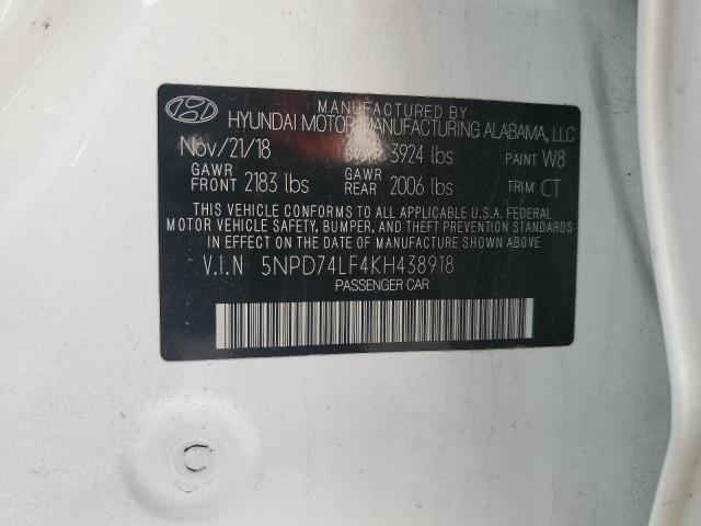 Photo 11 VIN: 5NPD74LF4KH438918 - HYUNDAI ELANTRA SE 