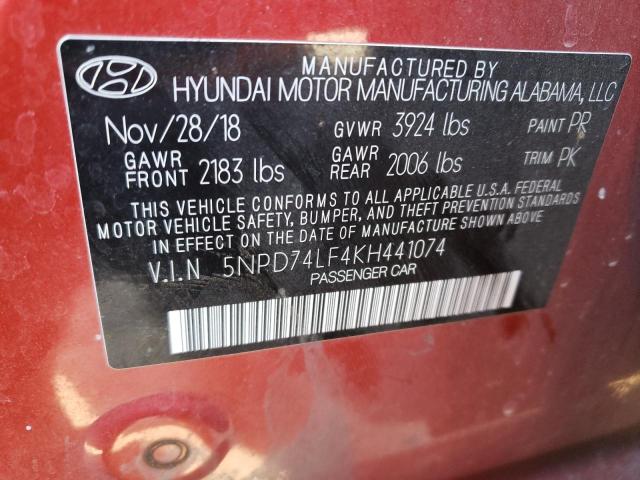 Photo 11 VIN: 5NPD74LF4KH441074 - HYUNDAI ELANTRA 