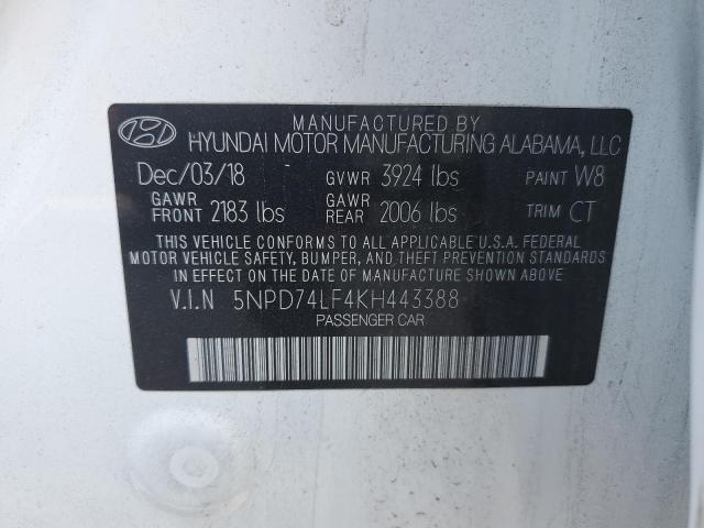 Photo 12 VIN: 5NPD74LF4KH443388 - HYUNDAI ELANTRA 