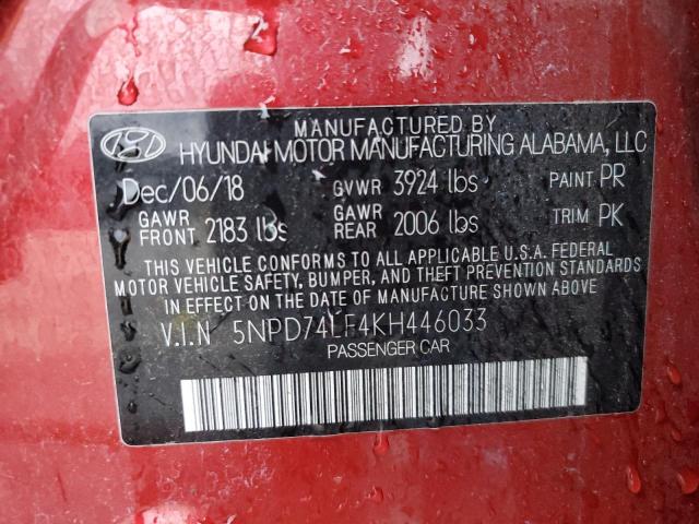 Photo 11 VIN: 5NPD74LF4KH446033 - HYUNDAI ELANTRA 