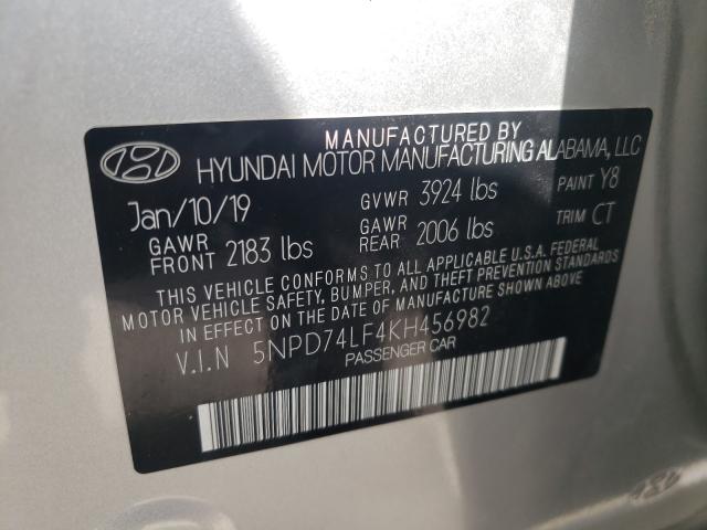 Photo 9 VIN: 5NPD74LF4KH456982 - HYUNDAI ELANTRA SE 