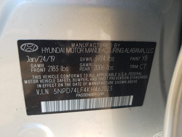 Photo 9 VIN: 5NPD74LF4KH462023 - HYUNDAI ELANTRA SE 