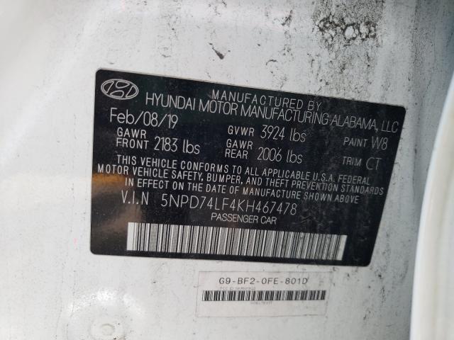 Photo 9 VIN: 5NPD74LF4KH467478 - HYUNDAI ELANTRA SE 