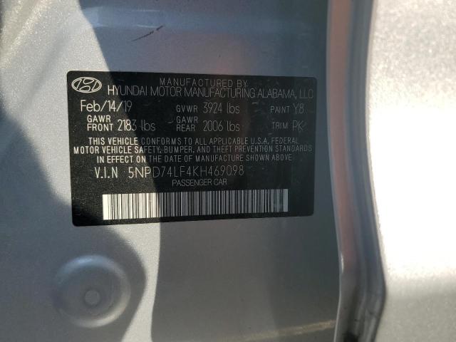 Photo 12 VIN: 5NPD74LF4KH469098 - HYUNDAI ELANTRA SE 