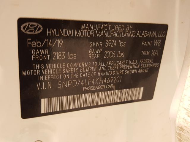 Photo 9 VIN: 5NPD74LF4KH469201 - HYUNDAI ELANTRA SE 