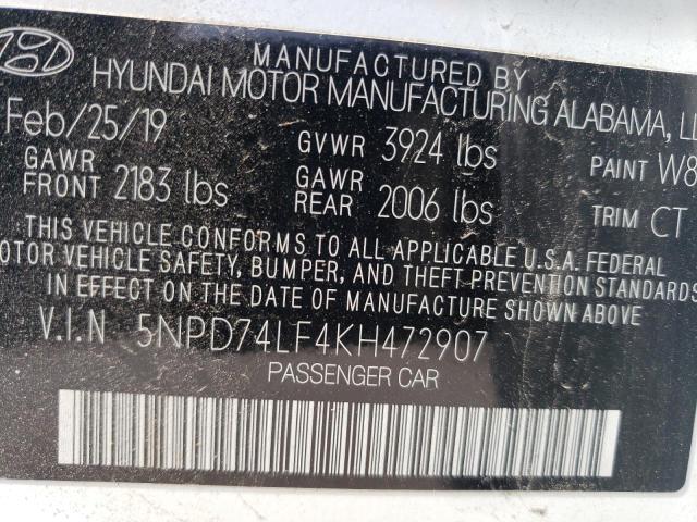 Photo 9 VIN: 5NPD74LF4KH472907 - HYUNDAI ELANTRA SE 