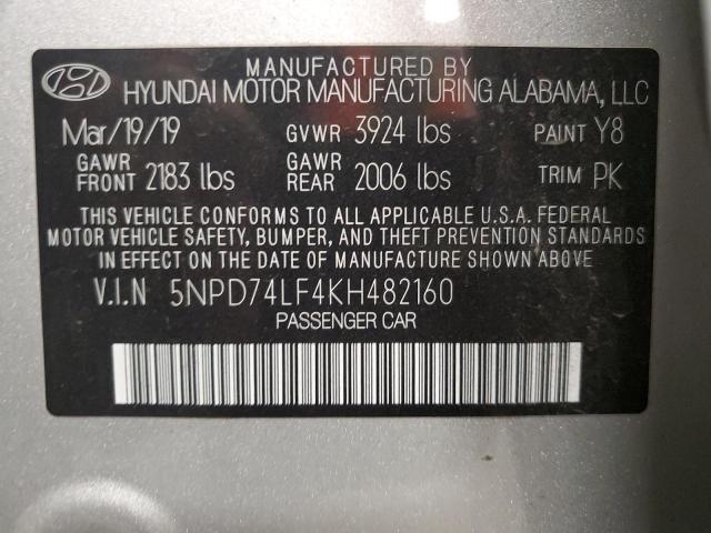 Photo 11 VIN: 5NPD74LF4KH482160 - HYUNDAI ELANTRA SE 