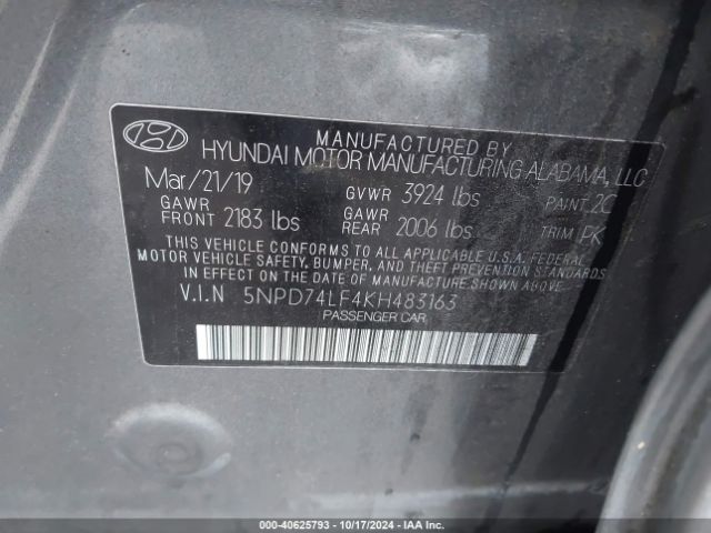 Photo 8 VIN: 5NPD74LF4KH483163 - HYUNDAI ELANTRA 