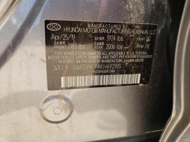 Photo 12 VIN: 5NPD74LF4KH492915 - HYUNDAI ELANTRA 