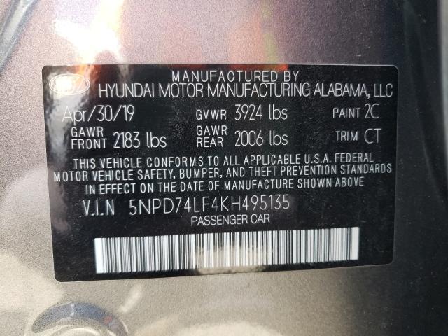 Photo 9 VIN: 5NPD74LF4KH495135 - HYUNDAI ELANTRA SE 