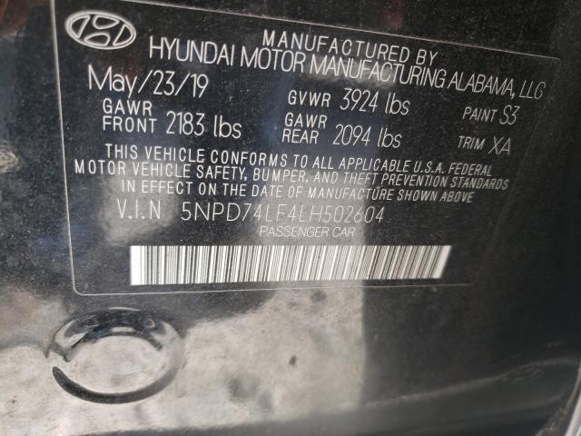 Photo 9 VIN: 5NPD74LF4LH502604 - HYUNDAI ELANTRA SE 