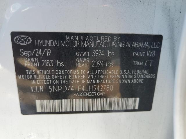 Photo 12 VIN: 5NPD74LF4LH542780 - HYUNDAI ELANTRA SE 