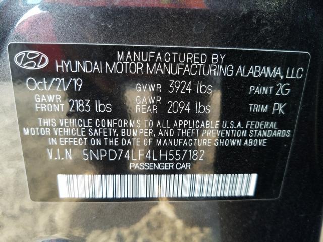 Photo 9 VIN: 5NPD74LF4LH557182 - HYUNDAI ELANTRA SE 