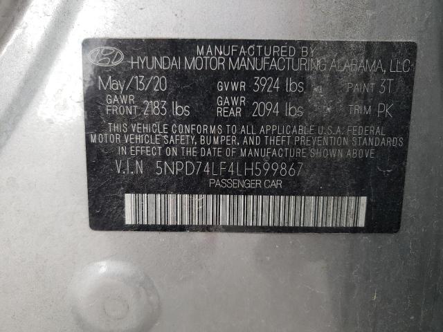 Photo 9 VIN: 5NPD74LF4LH599867 - HYUNDAI ELANTRA SE 