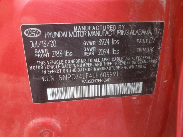 Photo 12 VIN: 5NPD74LF4LH605991 - HYUNDAI ELANTRA SE 