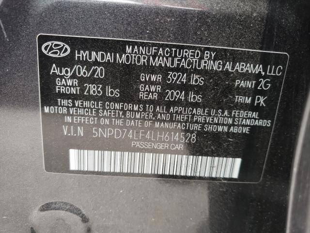 Photo 9 VIN: 5NPD74LF4LH614528 - HYUNDAI ELANTRA SE 