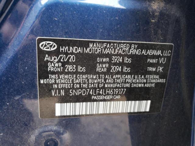 Photo 12 VIN: 5NPD74LF4LH619177 - HYUNDAI ELANTRA SE 