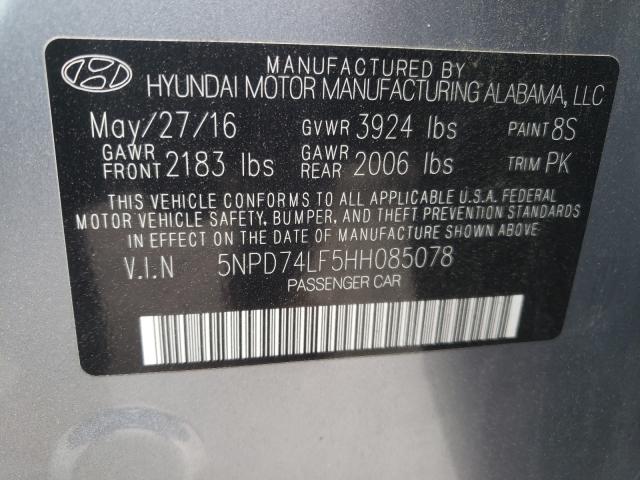 Photo 9 VIN: 5NPD74LF5HH085078 - HYUNDAI ELANTRA SE 