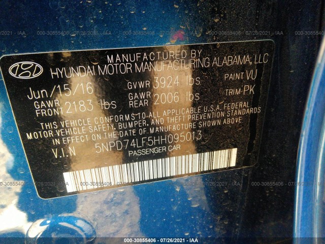 Photo 8 VIN: 5NPD74LF5HH095013 - HYUNDAI ELANTRA 