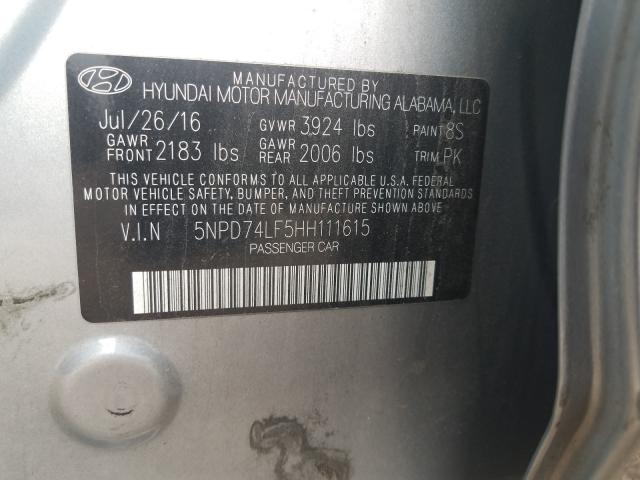 Photo 9 VIN: 5NPD74LF5HH111615 - HYUNDAI ELANTRA SE 