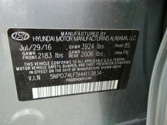 Photo 9 VIN: 5NPD74LF5HH113834 - HYUNDAI ELANTRA SE 