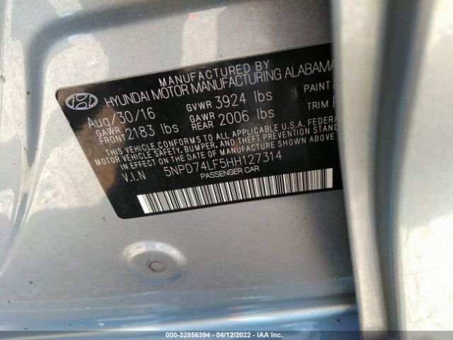 Photo 8 VIN: 5NPD74LF5HH127314 - HYUNDAI ELANTRA 