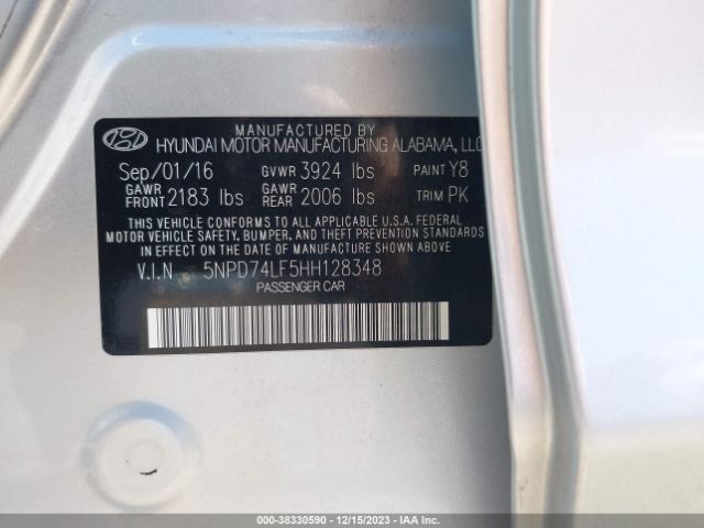 Photo 8 VIN: 5NPD74LF5HH128348 - HYUNDAI ELANTRA 