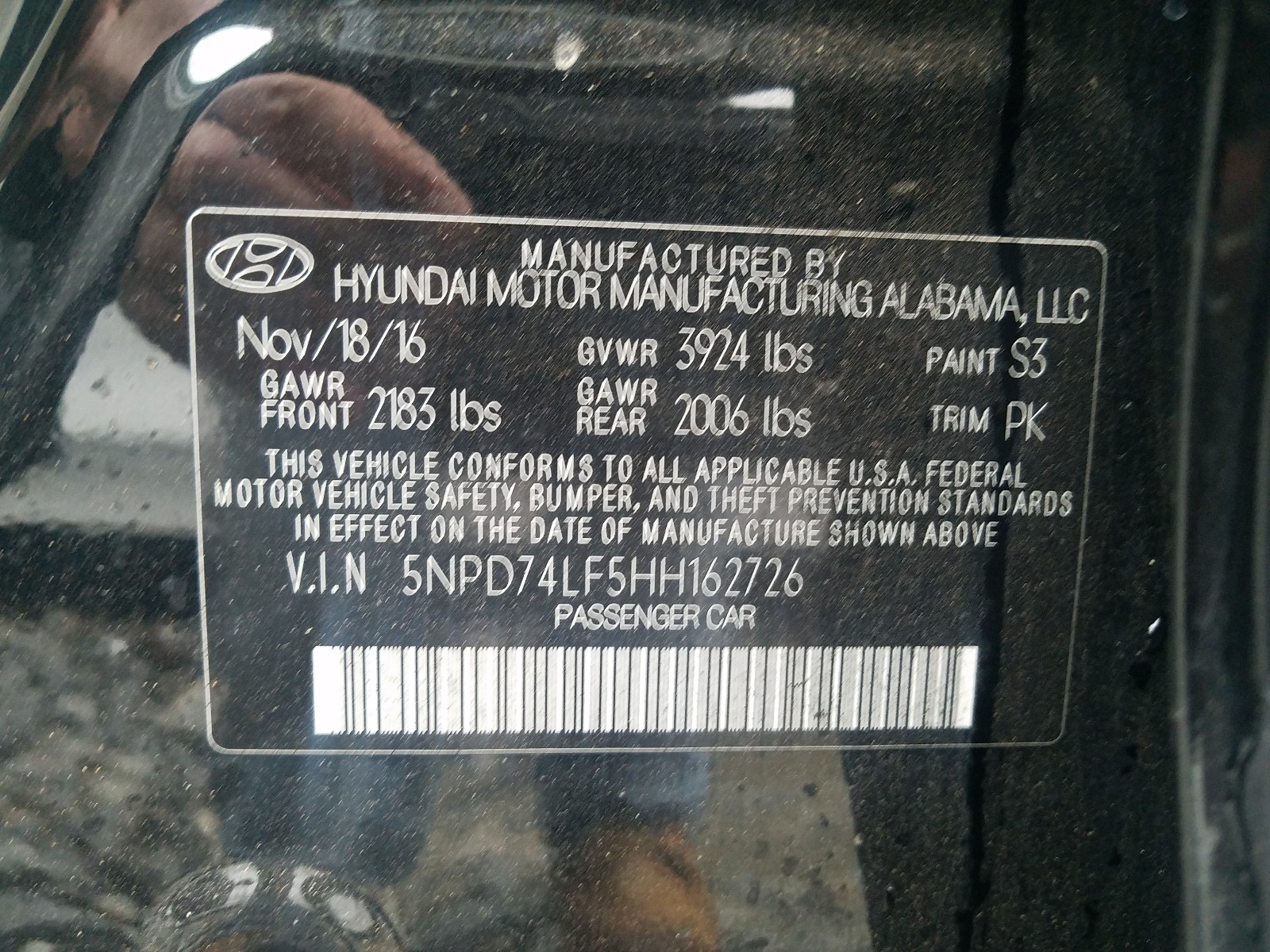 Photo 9 VIN: 5NPD74LF5HH162726 - HYUNDAI ELANTRA 