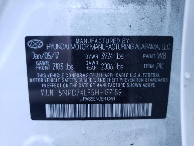 Photo 9 VIN: 5NPD74LF5HH177159 - HYUNDAI ELANTRA SE 