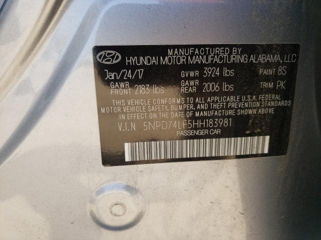 Photo 9 VIN: 5NPD74LF5HH183981 - HYUNDAI ELANTRA SE 