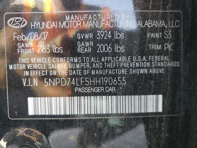 Photo 11 VIN: 5NPD74LF5HH190655 - HYUNDAI ELANTRA 