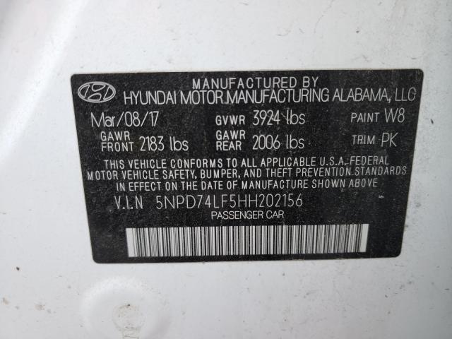 Photo 9 VIN: 5NPD74LF5HH202156 - HYUNDAI ELANTRA 