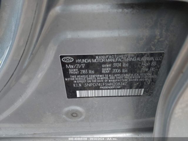 Photo 8 VIN: 5NPD74LF5HH208247 - HYUNDAI ELANTRA 