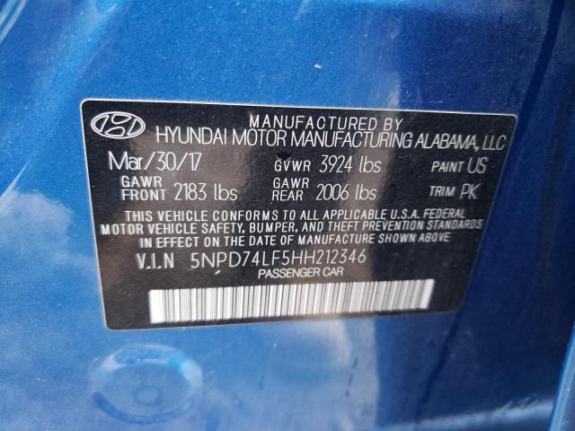 Photo 9 VIN: 5NPD74LF5HH212346 - HYUNDAI ELANTRA SE 