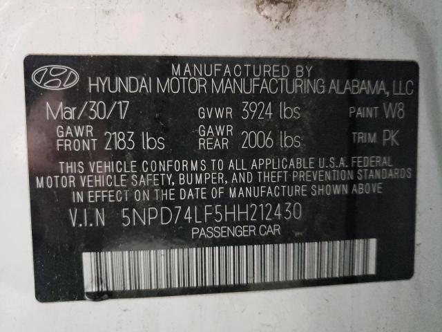 Photo 12 VIN: 5NPD74LF5HH212430 - HYUNDAI ELANTRA SE 