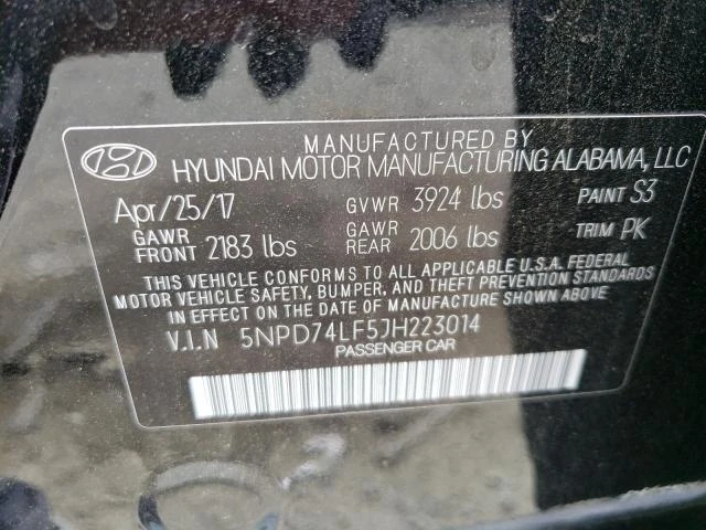 Photo 11 VIN: 5NPD74LF5JH223014 - HYUNDAI ELANTRA SE 