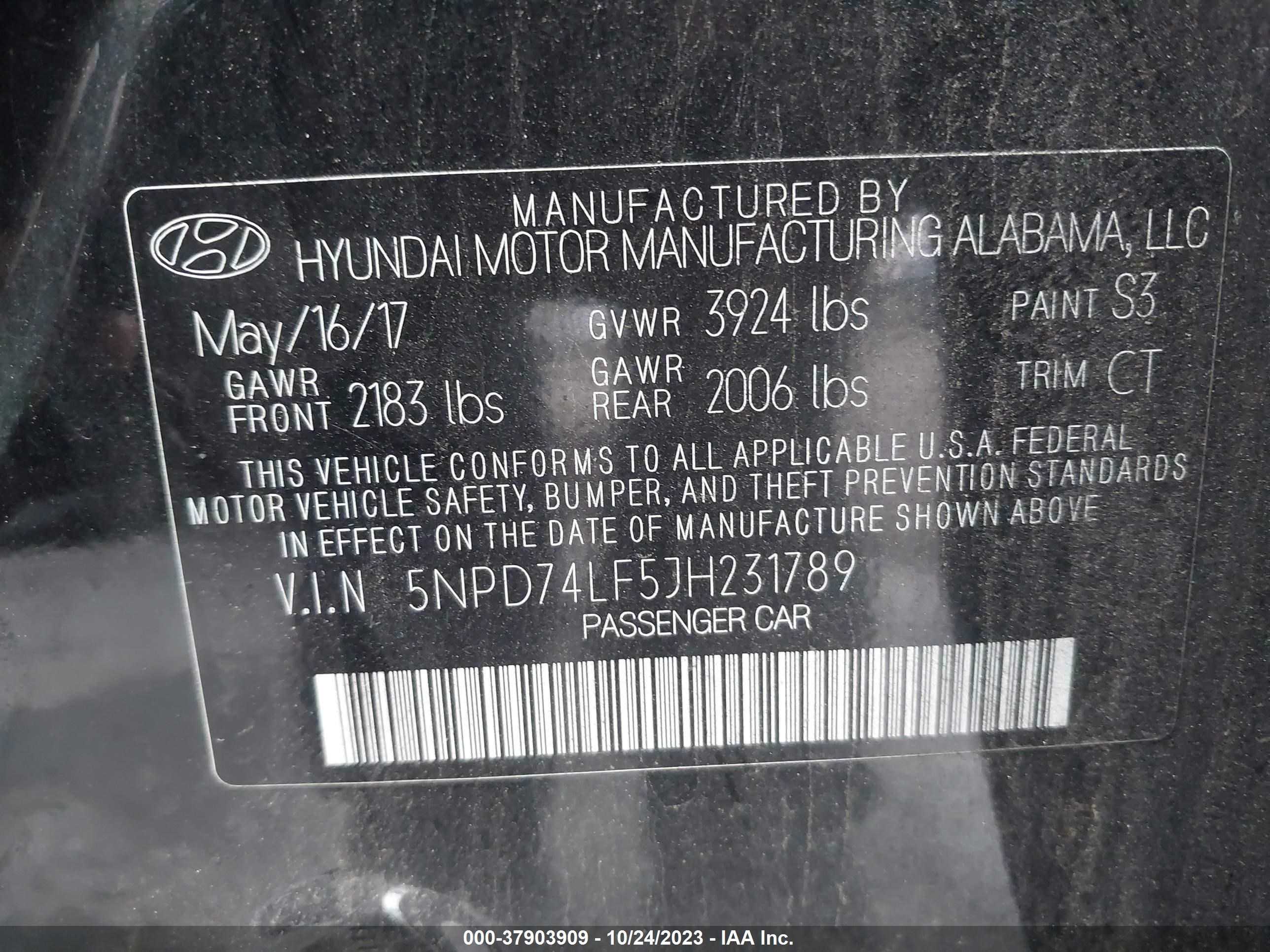 Photo 8 VIN: 5NPD74LF5JH231789 - HYUNDAI ELANTRA 