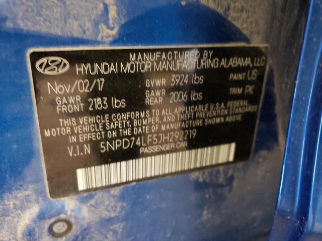 Photo 11 VIN: 5NPD74LF5JH292219 - HYUNDAI ELANTRA 