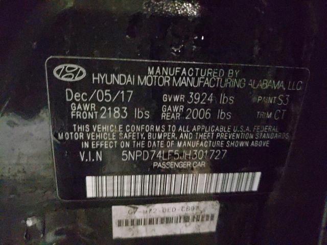 Photo 11 VIN: 5NPD74LF5JH301727 - HYUNDAI ELANTRA 