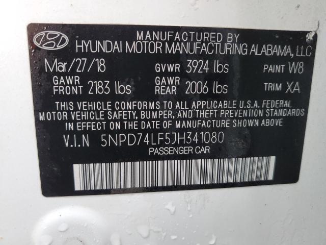 Photo 11 VIN: 5NPD74LF5JH341080 - HYUNDAI ELANTRA 