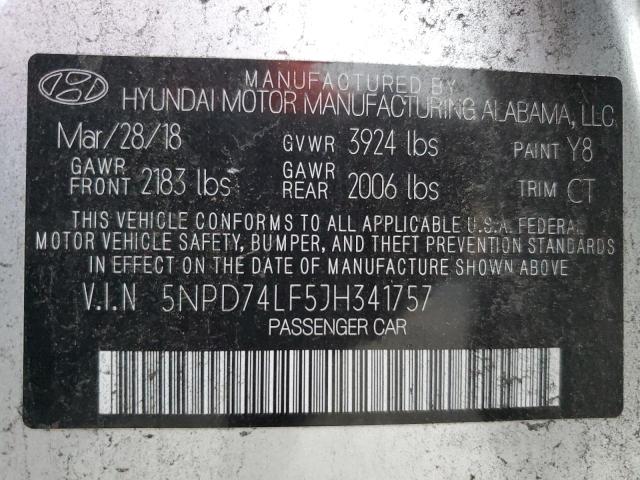 Photo 11 VIN: 5NPD74LF5JH341757 - HYUNDAI ELANTRA SE 