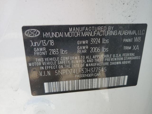 Photo 11 VIN: 5NPD74LF5JH377545 - HYUNDAI ELANTRA SE 