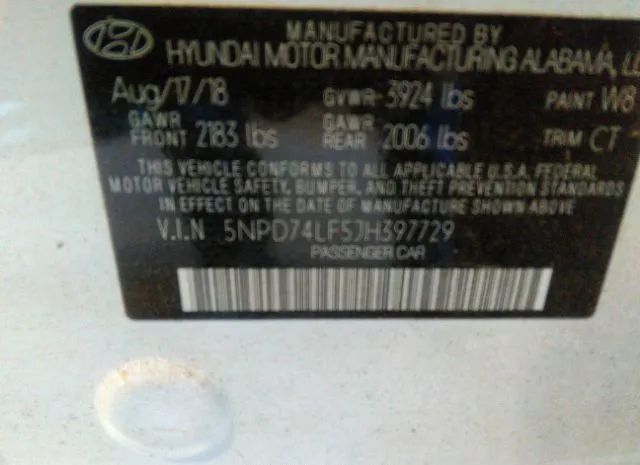 Photo 8 VIN: 5NPD74LF5JH397729 - HYUNDAI ELANTRA 