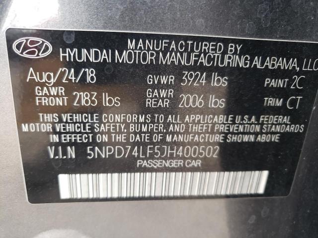 Photo 11 VIN: 5NPD74LF5JH400502 - HYUNDAI ELANTRA 