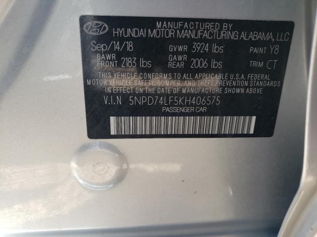 Photo 9 VIN: 5NPD74LF5KH406575 - HYUNDAI ELANTRA SE 