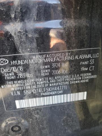 Photo 9 VIN: 5NPD74LF5KH447711 - HYUNDAI ELANTRA SE 