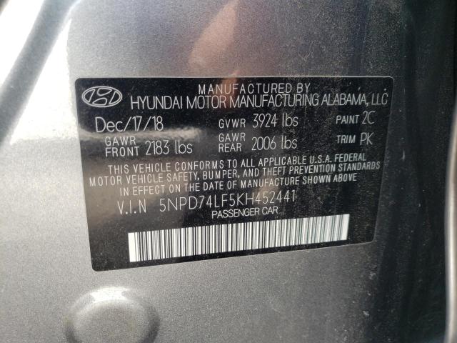 Photo 9 VIN: 5NPD74LF5KH452441 - HYUNDAI ELANTRA SE 