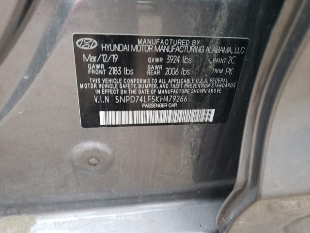 Photo 9 VIN: 5NPD74LF5KH479266 - HYUNDAI ELANTRA SE 